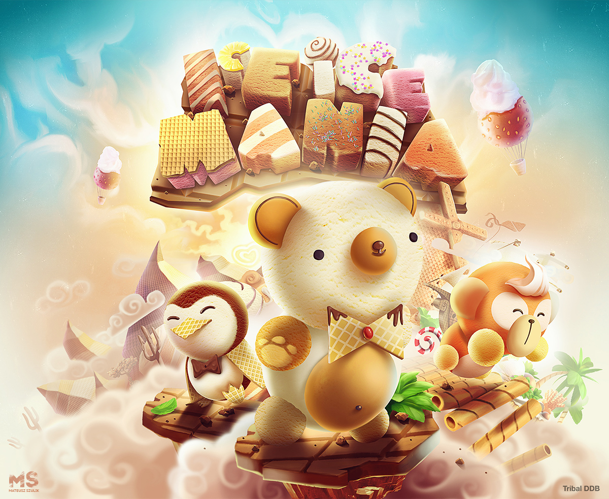 ios android game app application ice cream design ice world bear monkey Pinguin rocket Waffer