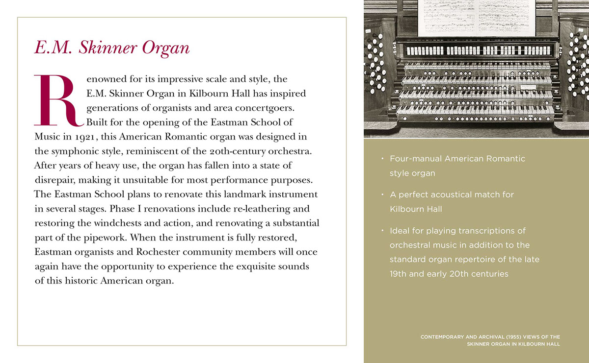 Adobe Portfolio EASTMAN rochester organ