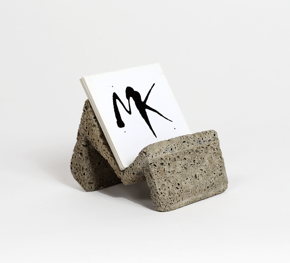 organic cement logo mk design card holder concrete