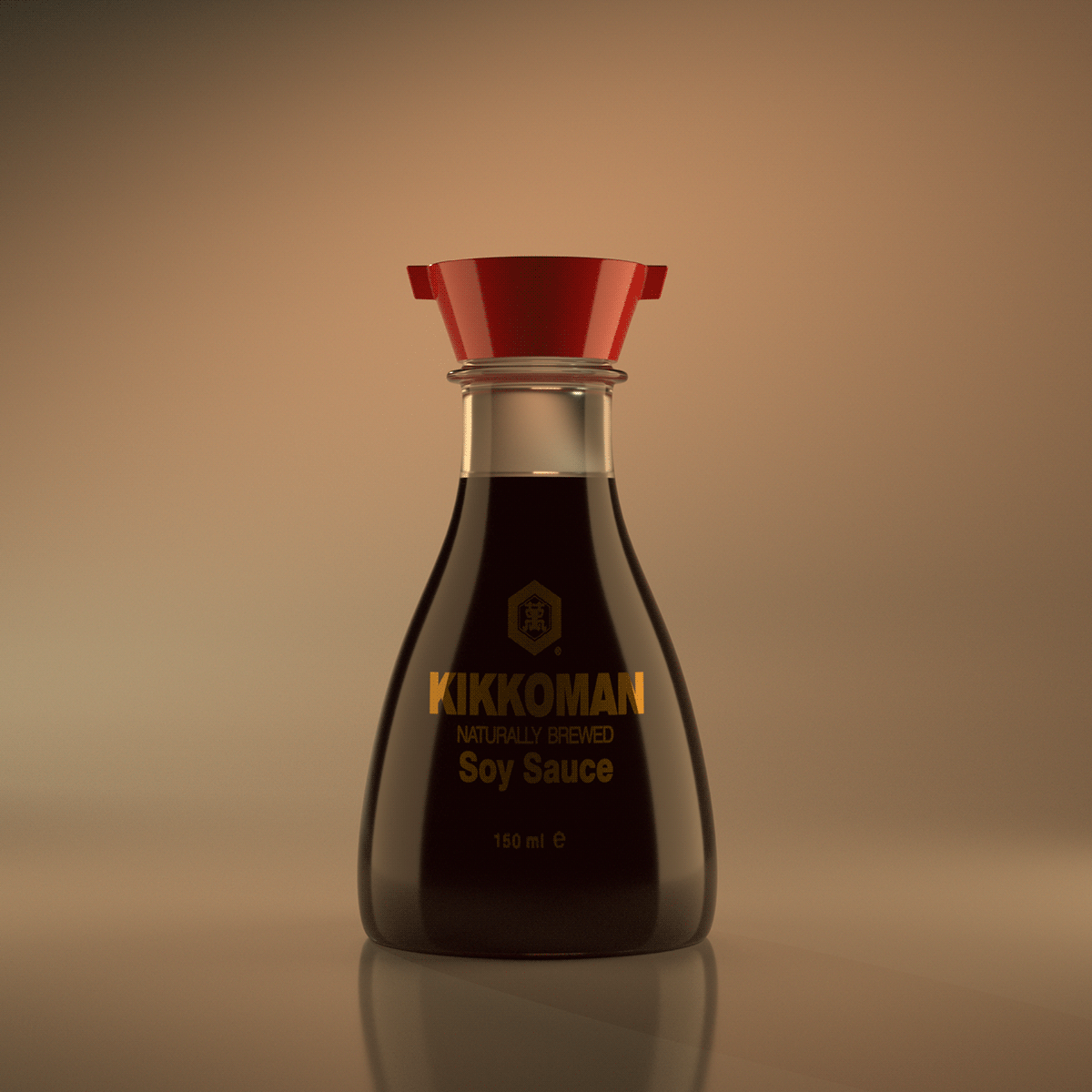 bottle kikkoman soy sauce packaging design blender3d 3d modeling blender 3D