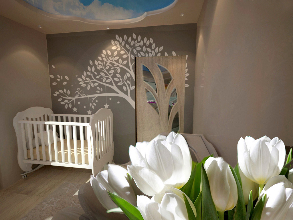baby's room interior design  Loggia design