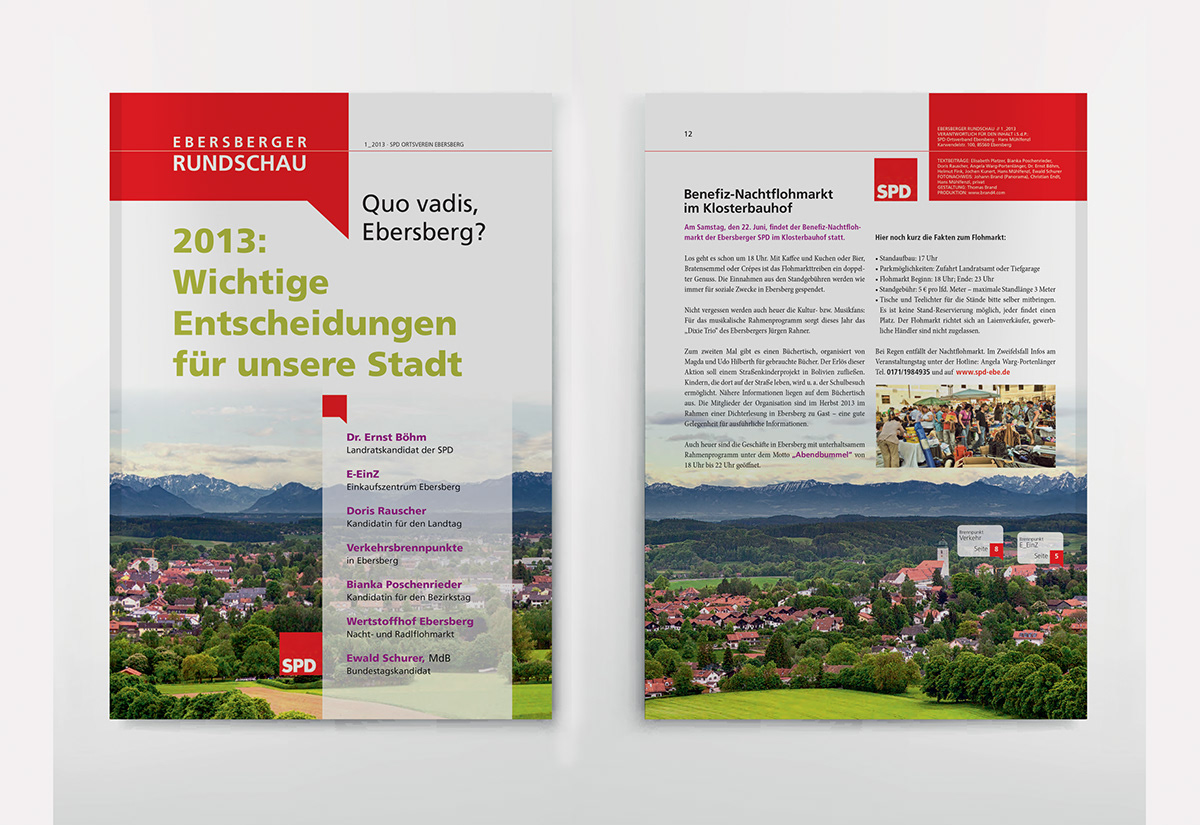 Ebersberg München design SPD CSU CDU Landtag Landrat Bundestag Bayern Bavaria munich Wahl 2013 Wahlbroschüre broschure
