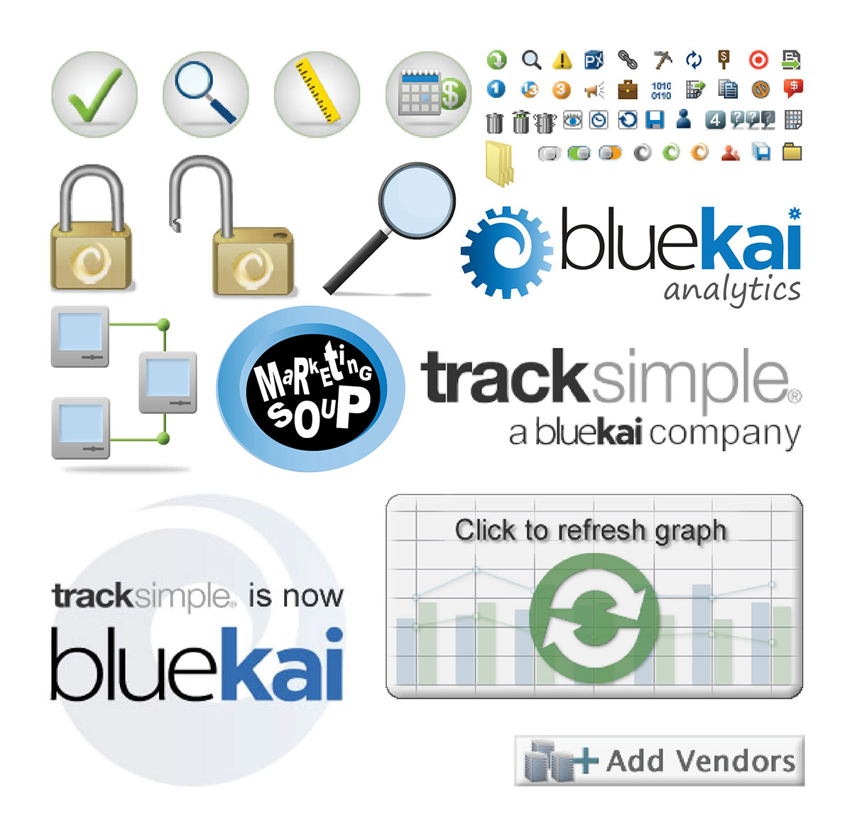 logo bluekai tracksimple icons buttons illustrations vector art