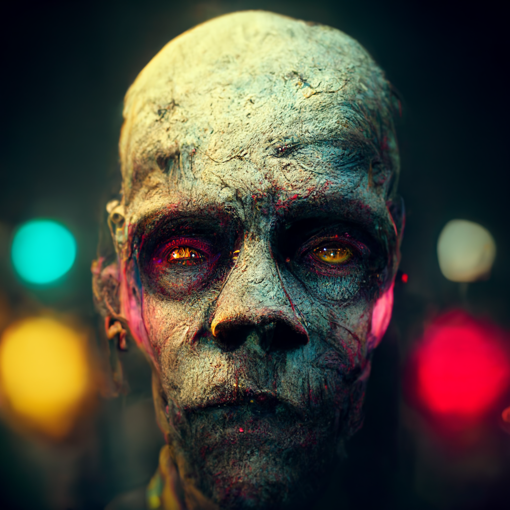 ai art artificial intelligence Character design  creepy dark digital illustration digital painting horror zombies