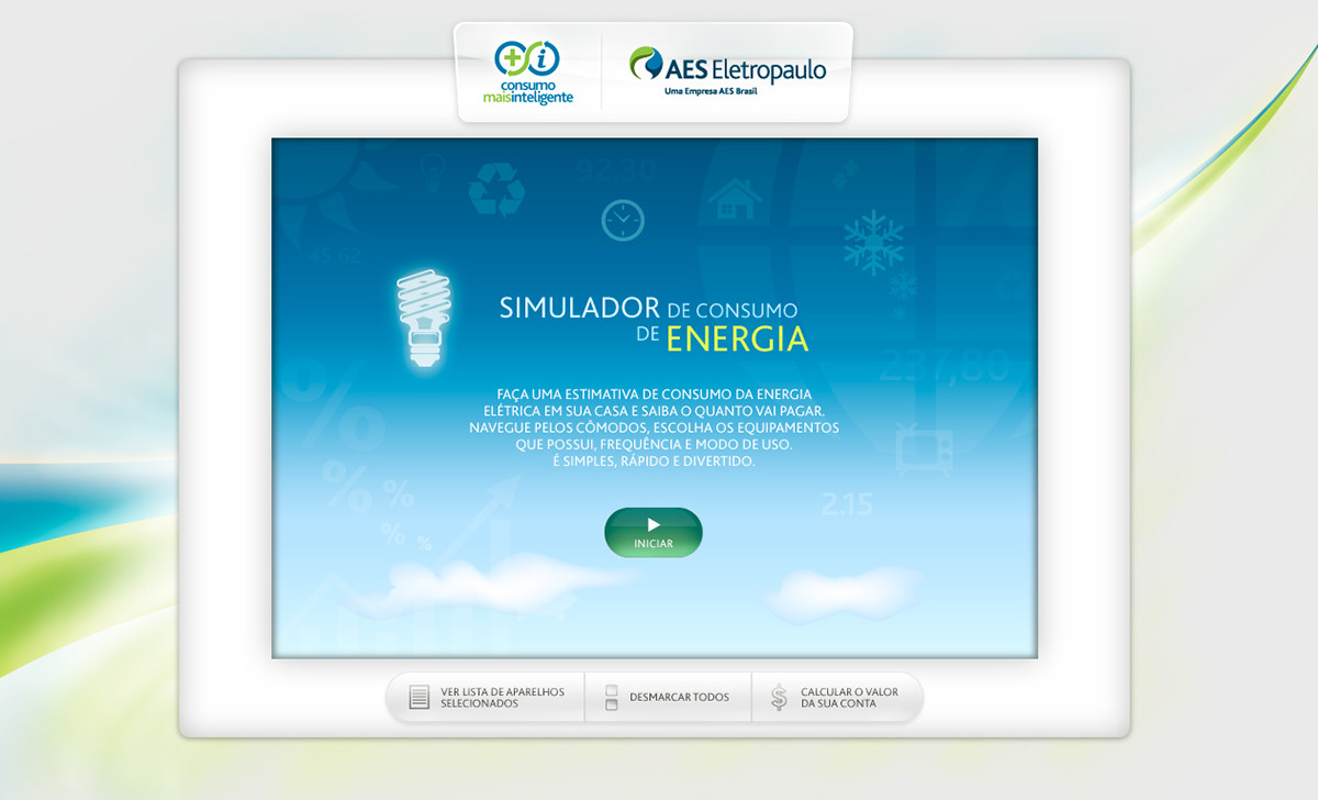 energy simulator consumption AES eletropaulo Web Webdesign
