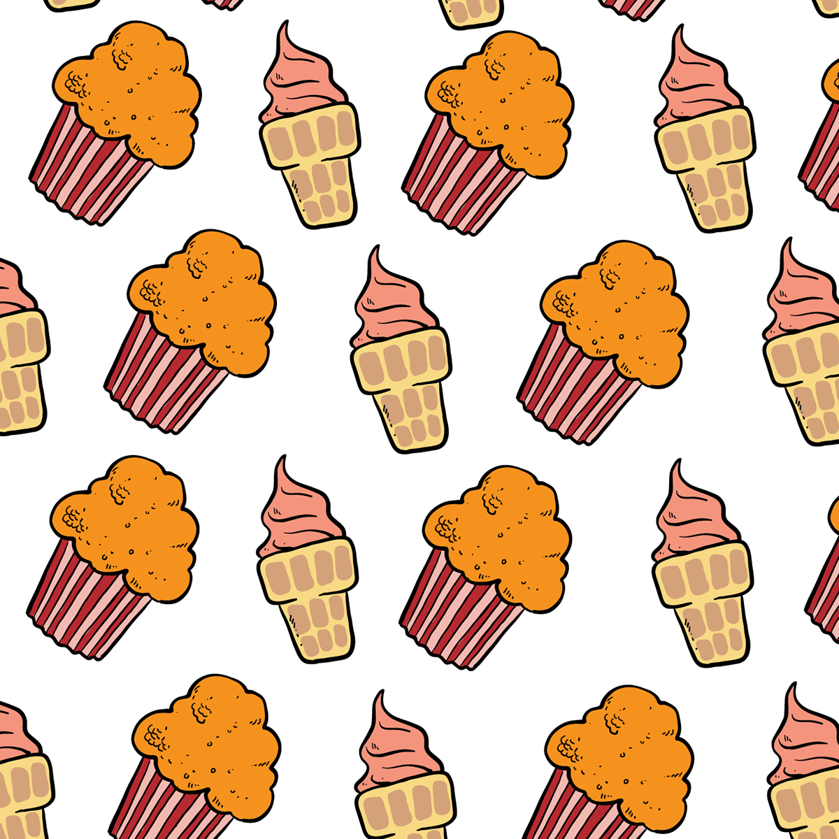 pattern Food  Pizza popcorn cola Fries Fast food vector vexel artph philippines