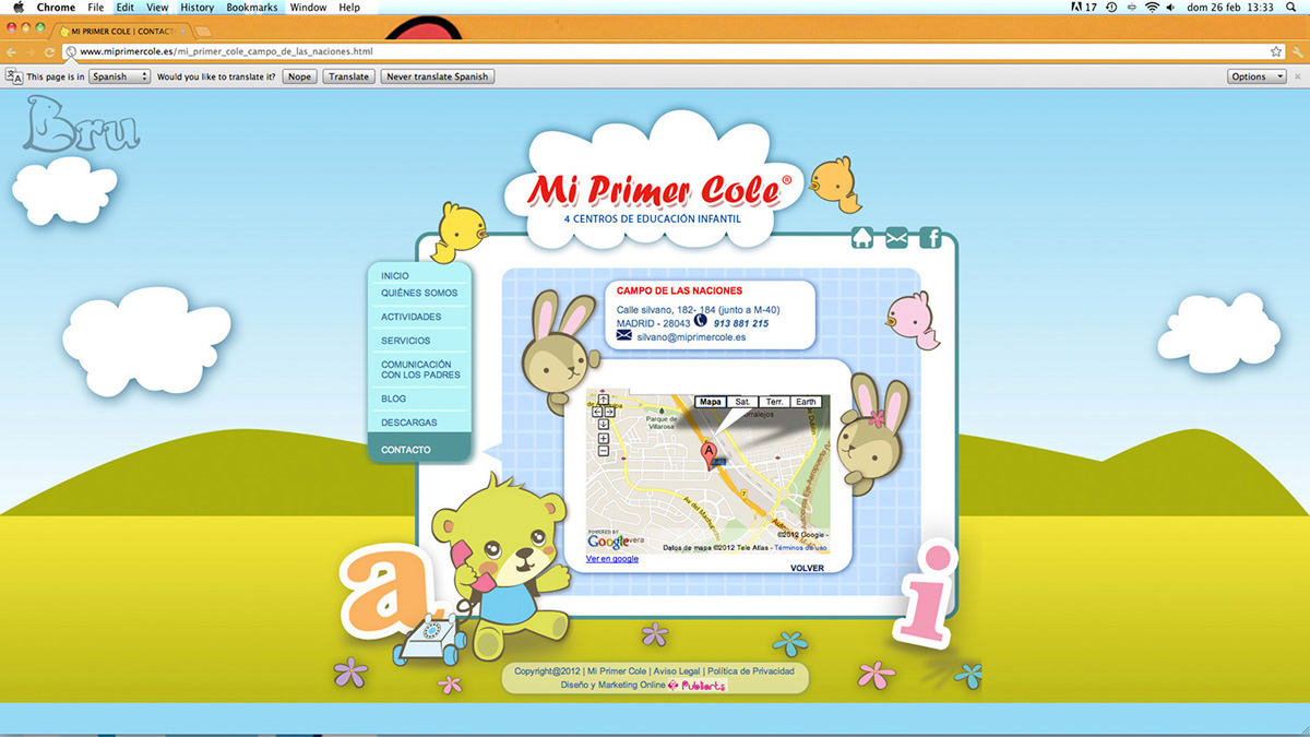 children Website little bear cute character daycare birds