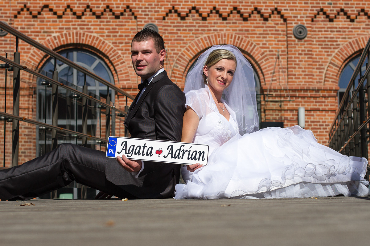 agata adrian wedding husband wife dress suit Outdoor