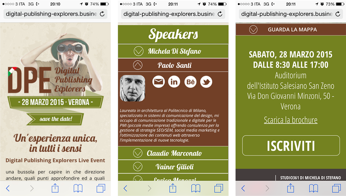 Digital publishing explorer Event mobile muse