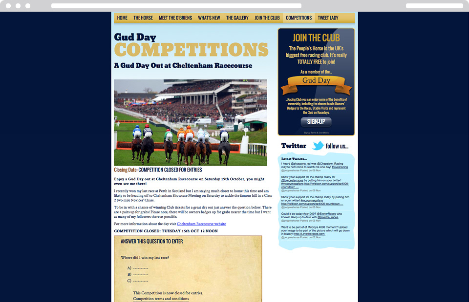 Website horse Horse racing British Horseracing twitter