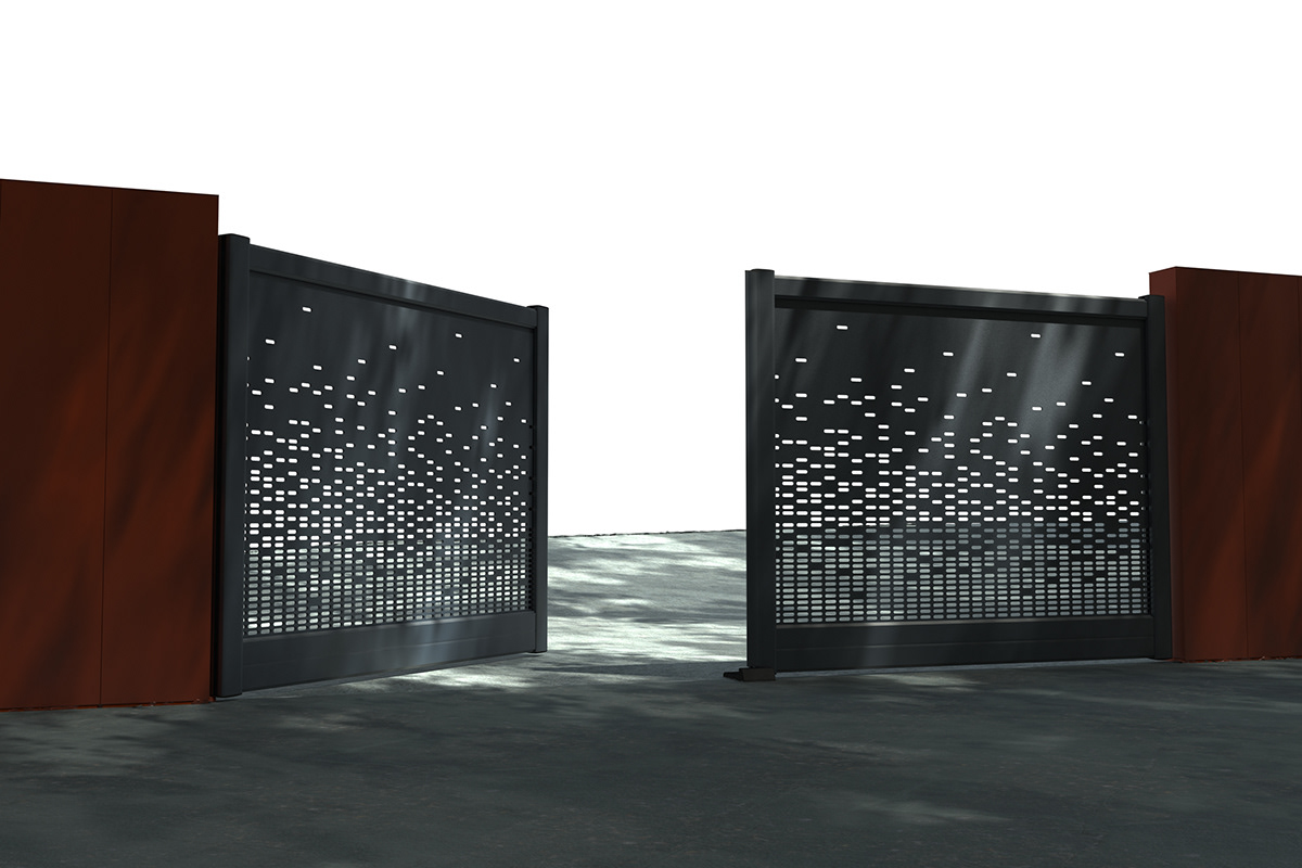 renderin  3d  2d insertion  COMPOSITING  Photographic  product gate Outdoor
