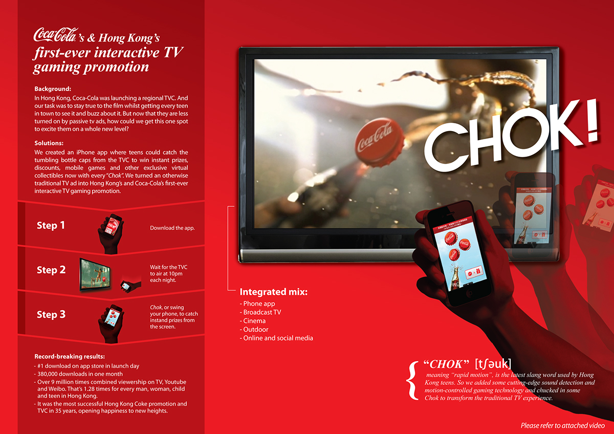coke  coca-cola Kam Fan Hong Kong Promotion apps interactive brand tvc McCann Gaming prize