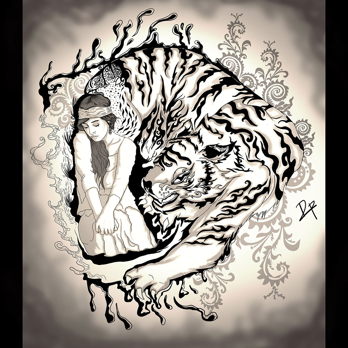 Tattoo Concept - Tiger & Girl on Behance