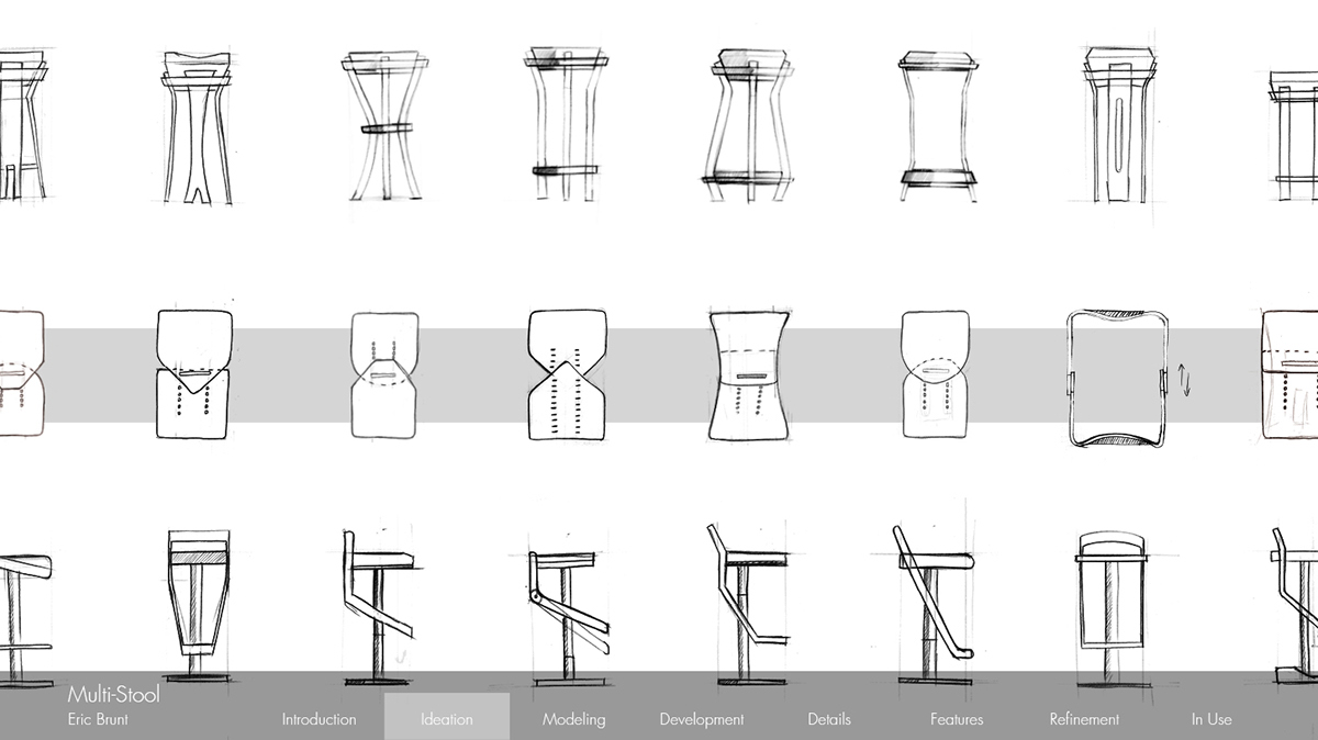 Adobe Portfolio multi-use Multi-purpose stool table side table chairs double Twice transform height adjustable cork aluminum