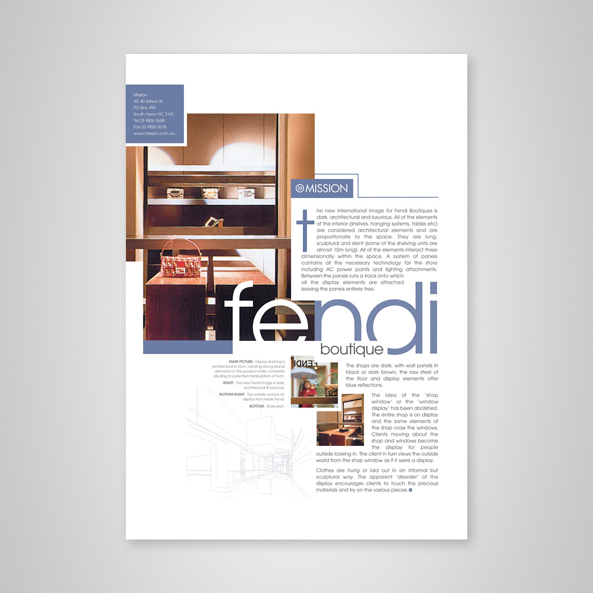 magazine layout designer interiors Home Living boutique warehouse Fashion Store fashion editorial