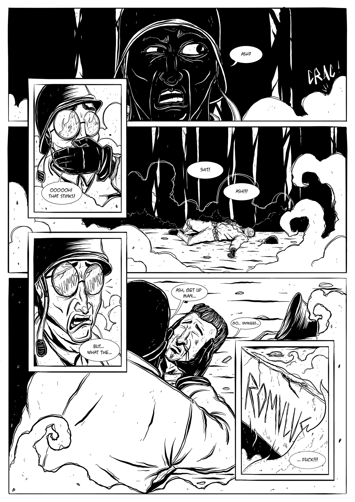 ILLUSTRATION  Comic Book Tank strip storyboard War Retro comics