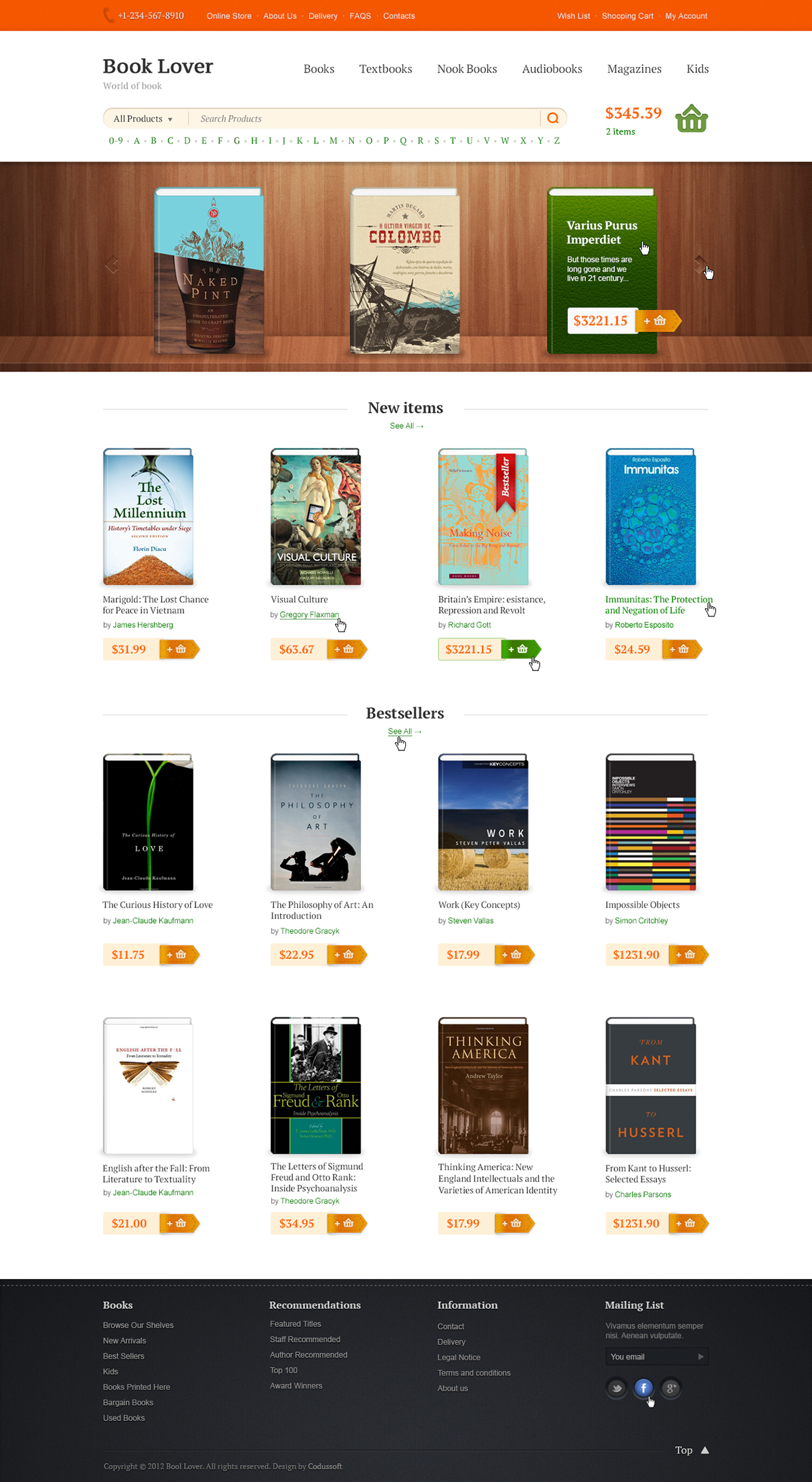 Web shop online store books magento e-commerce web shop book basovdesign booklover psd template template themeforest sale