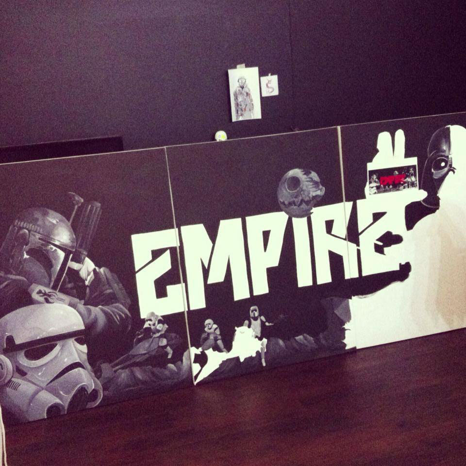 clogtwo inkandclogstudio Starwars darthvader stormtrooper bobafett Empire acrylic canvas singapore rscls znc Darkside