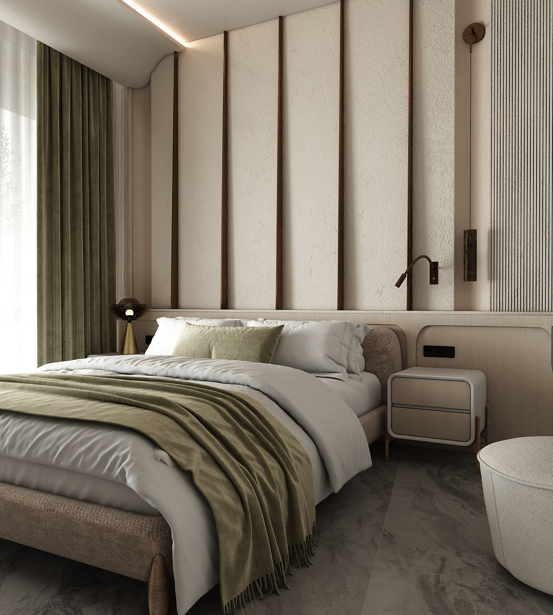 bed interior design  Render hotel suite master suite bedroom sofa furniture design