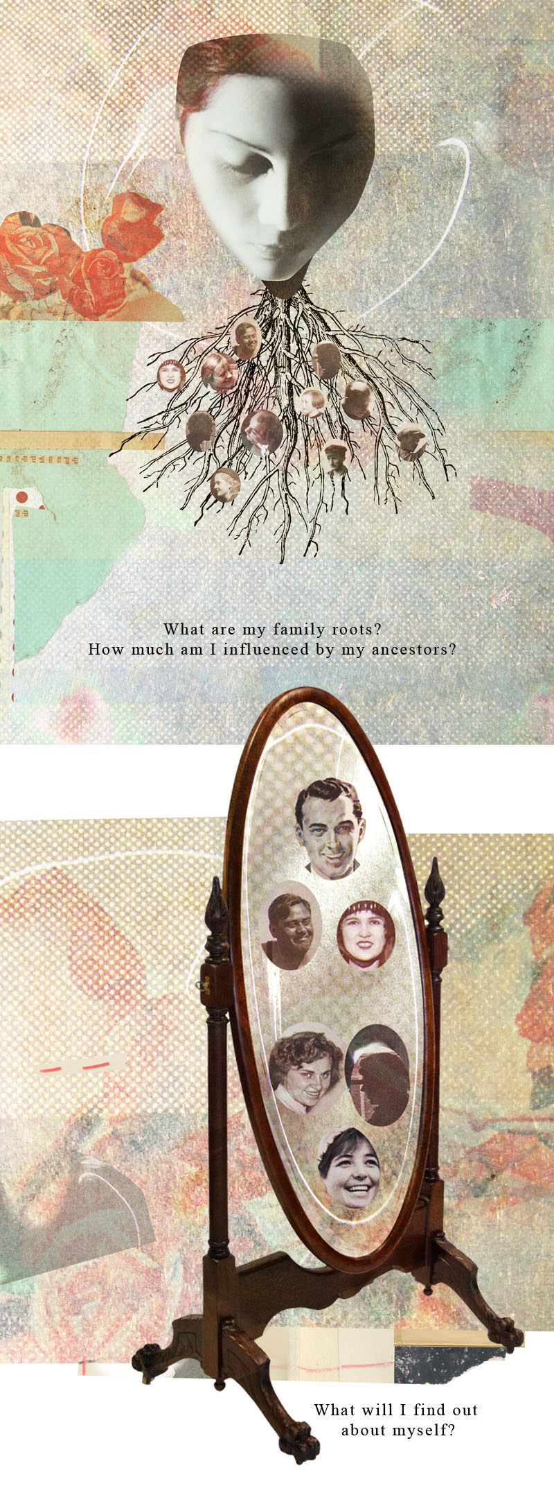 collage psychology Editorial Illustration science genealogy colagem