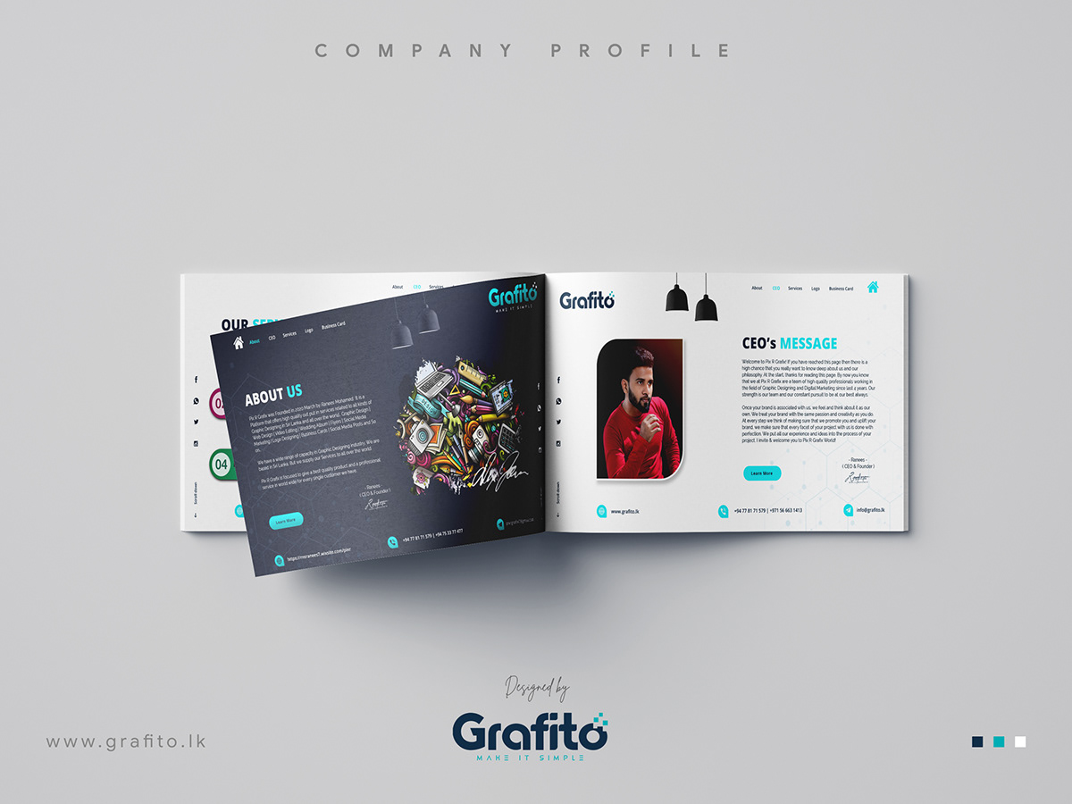 company profile brochure magazine Graphic Designer brochure design corporate identity print design  brand identity