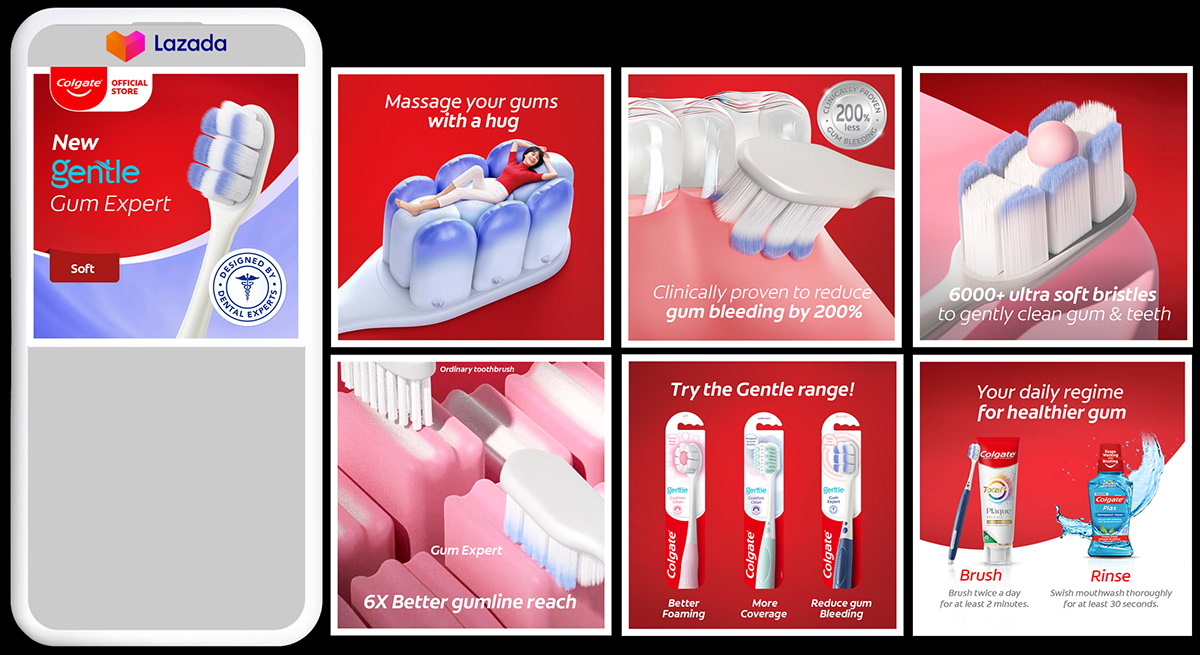 Creative Direction  art direction  oral care FMCG colgate apac WPP ogilvy Colgate Advertising toothbrush advertising