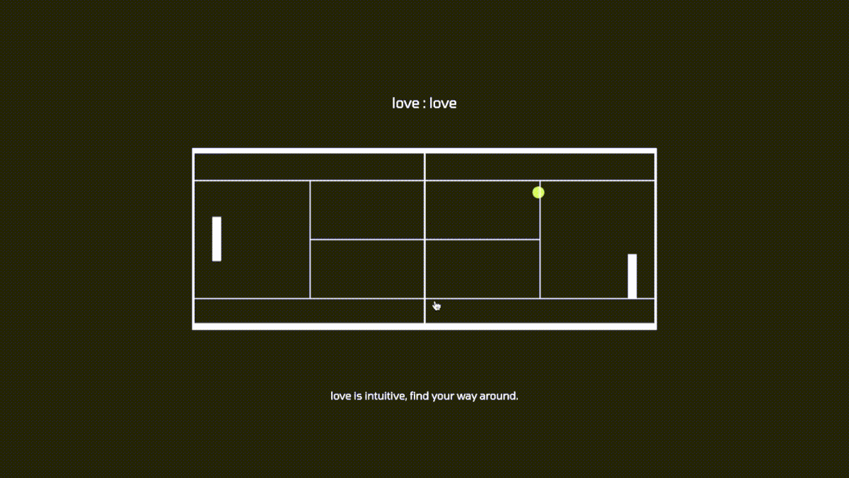 tennis game Webdesign HTML JavaScript design graphic design  Interaction design  Love css