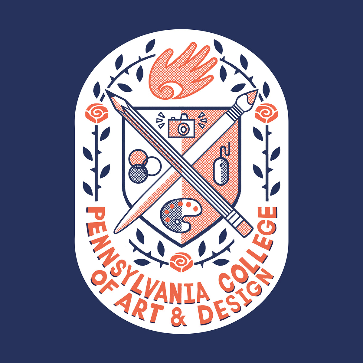 ILLUSTRATION  college Pennsylvania art rose Lancaster red rose city stickers logo