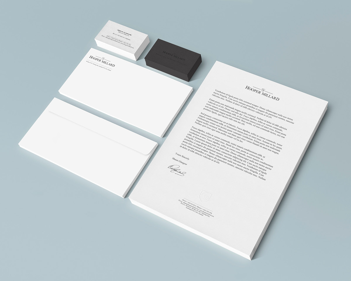 Adobe Portfolio identity consultancy Classic black White stationary serif