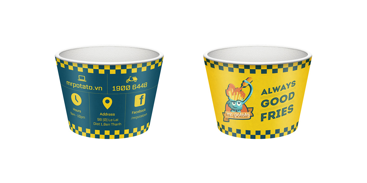 french fries Fast food restaurant logo Branding Identity