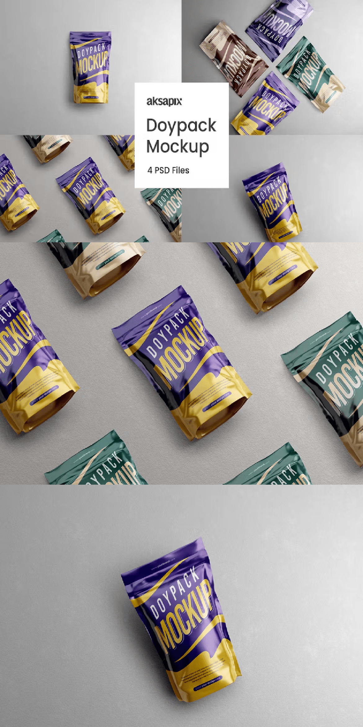 Mockup Coffee design template Packaging bag product package gray