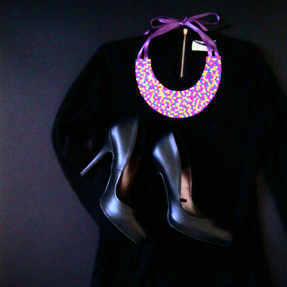 Necklace sequin collar felt ribbon party Accessory Bib jewelry