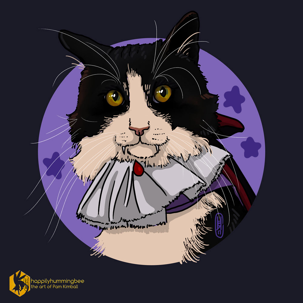 Halloween ILLUSTRATION  digital painting   Pet portrait Portraiture Cat