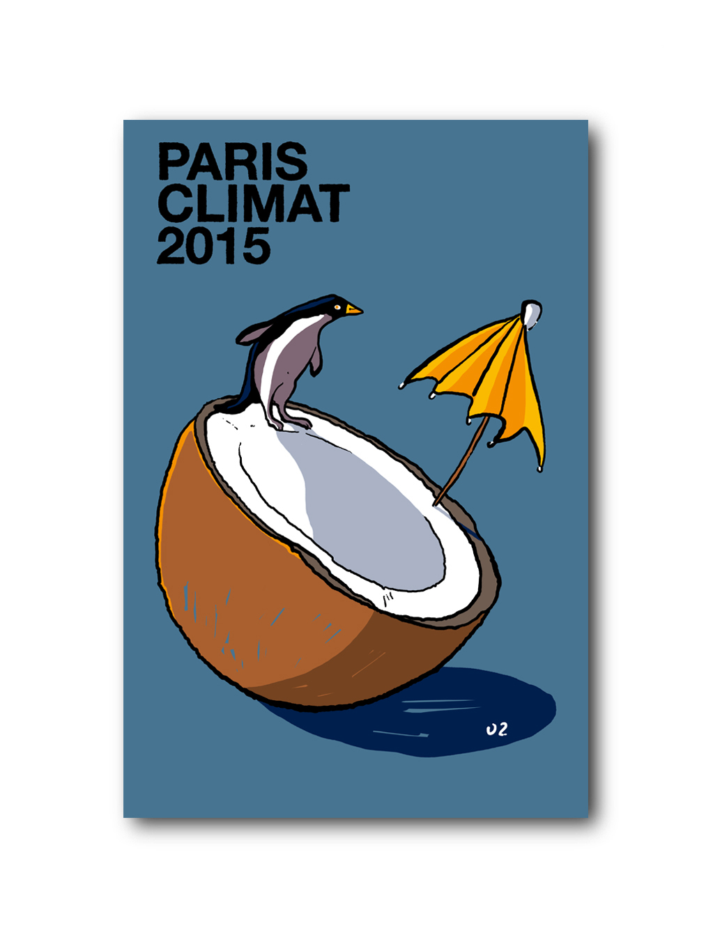Paris climat climate global warming pingoin girafe giraffe funny Event ecologic summit poster