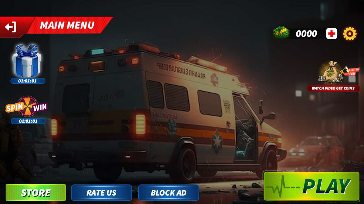 ambulance game game design  Game Art game ui Games ui design graphic design 