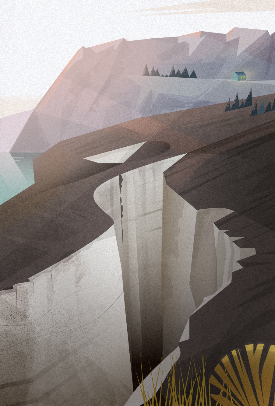 landscapes background concept art mountain SKY photoshop Illustrator colors inspiration adobe hills house bridge