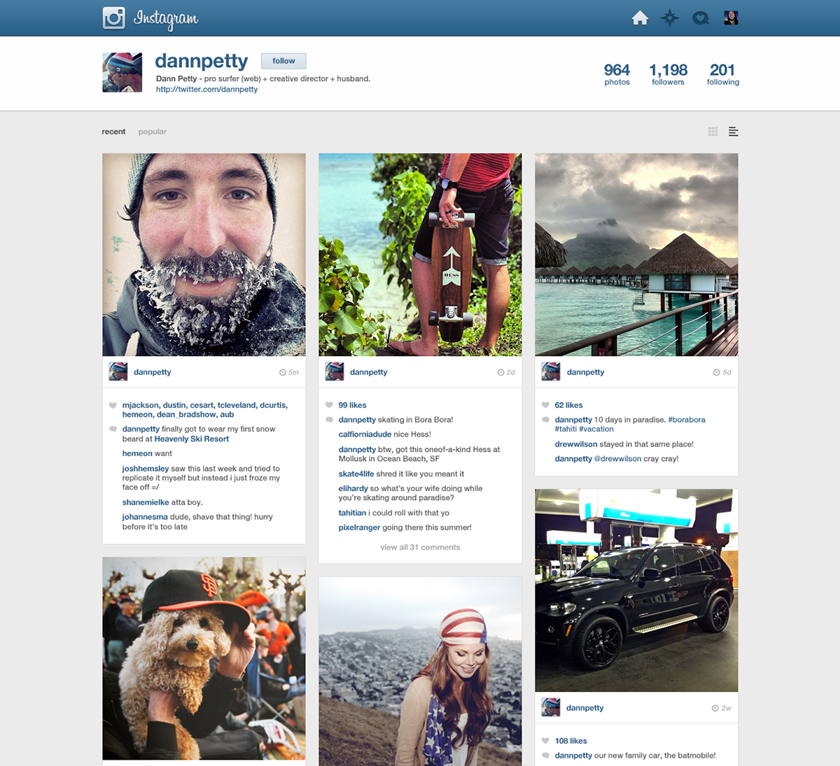 instagram  website  UI  grid  comments  Photography  start up  iphone app  interface  FACEBOOK 