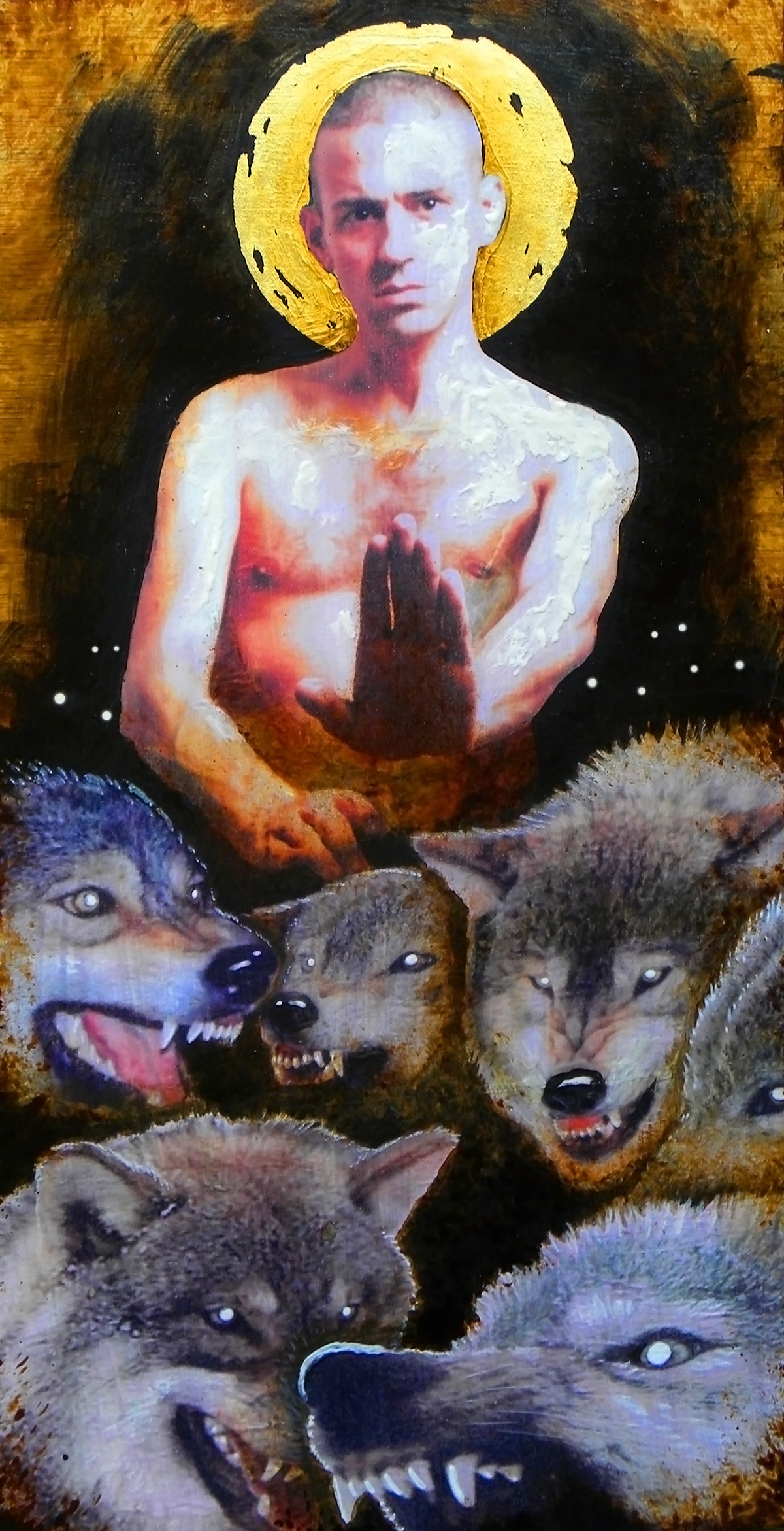 saint gold wolf wolves Icon Christian holy Montreal bryankeithlanier