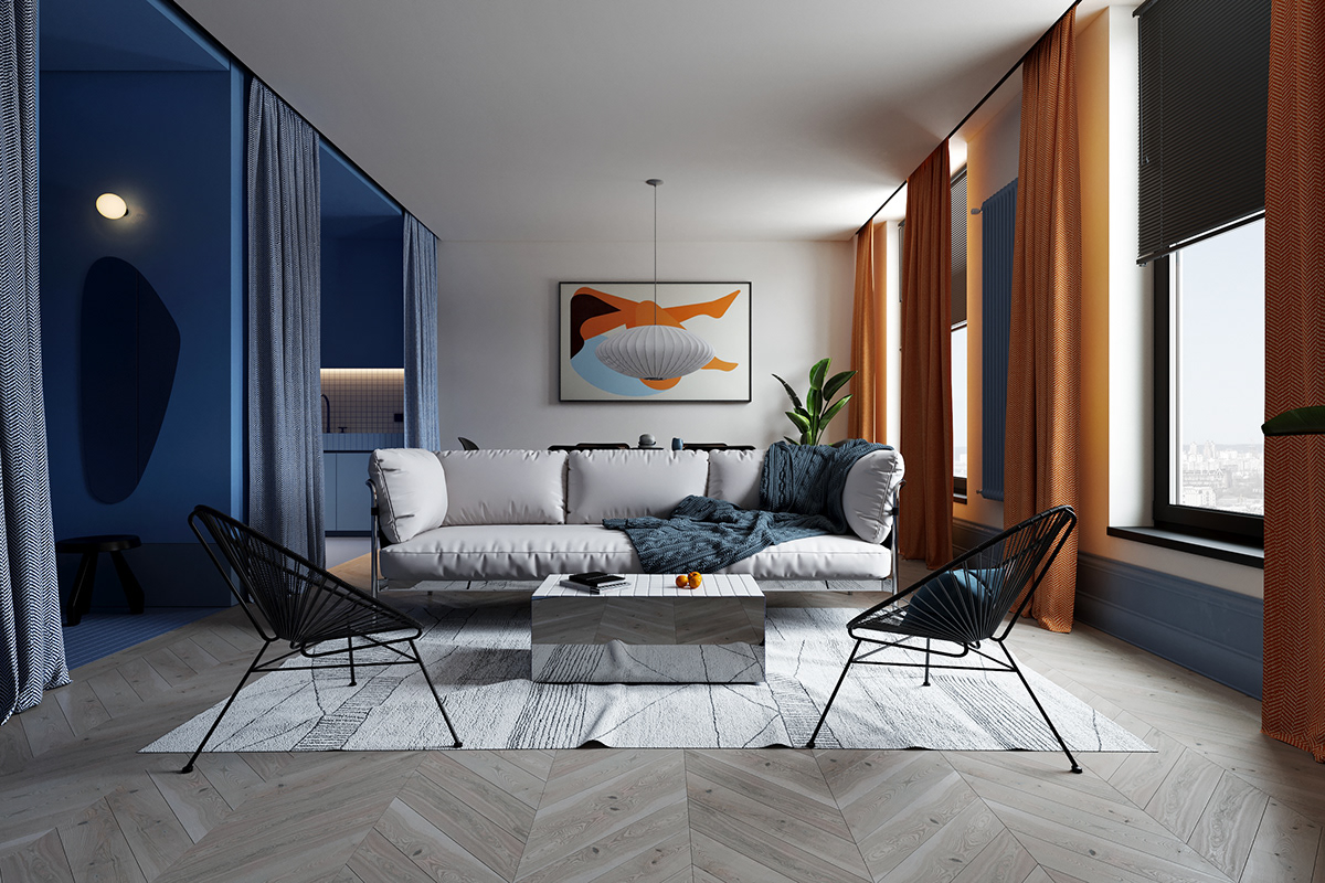 apartment design design interior flat Interior LOFT modern nordic onemoreburo Scandinavian