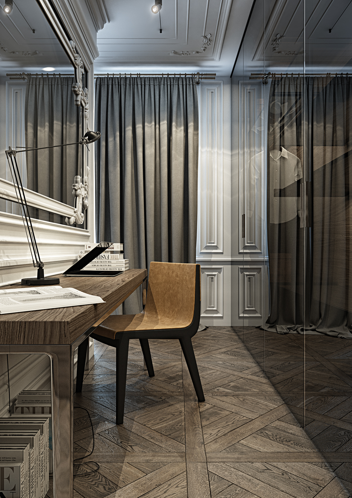 Interior design parisienne modern classics sophisticated molding