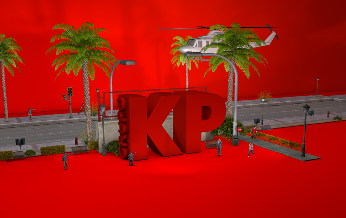 3D tipografia typo tipo texto Texto en 3D KP GRUPO Quik rojo beach avenue av