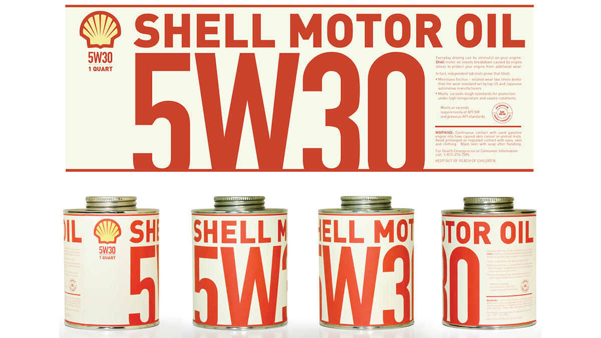 shell motor oil vintage tin can eco-friendly Packaging red yellow