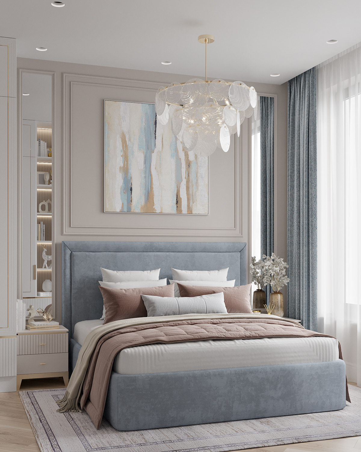 appartment bedroom bedroom design Classic Interior interior design  interiordesign Render visualization