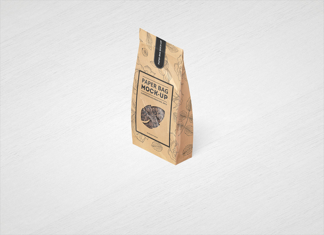 bag paper bag mock-up Coffee Kraft paper lunch Label Mockup Pack package bakery