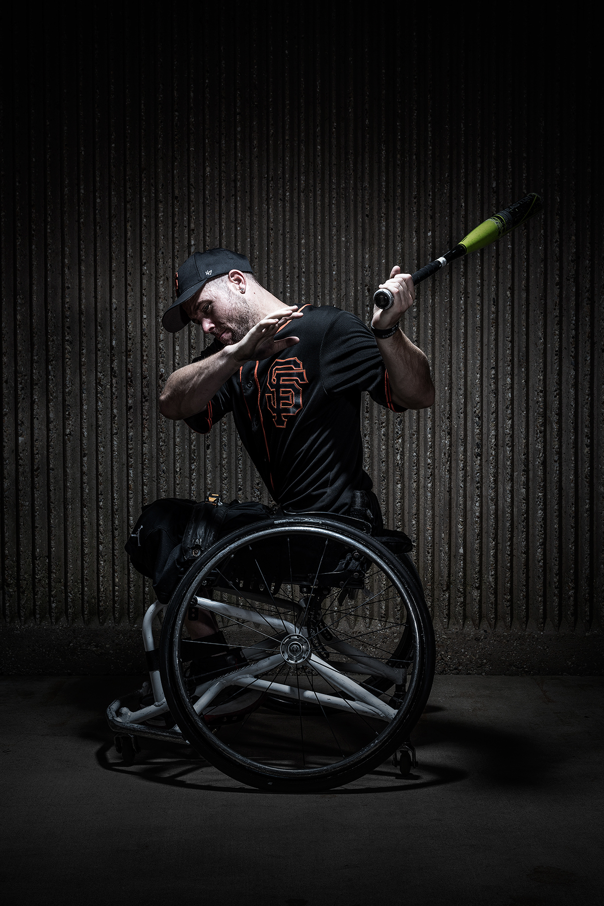 softball portraits awesome cool Fun athletes disablility wheelchair gritty dark
