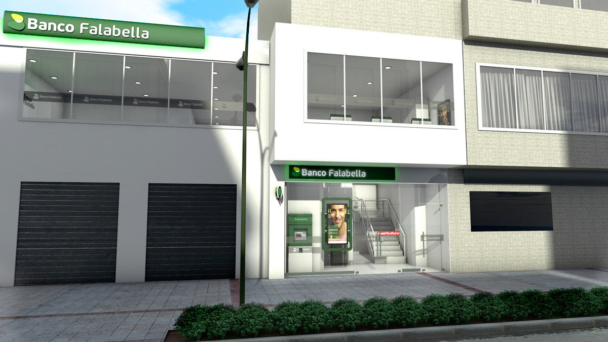 falabella 3D Render sucursal tienda