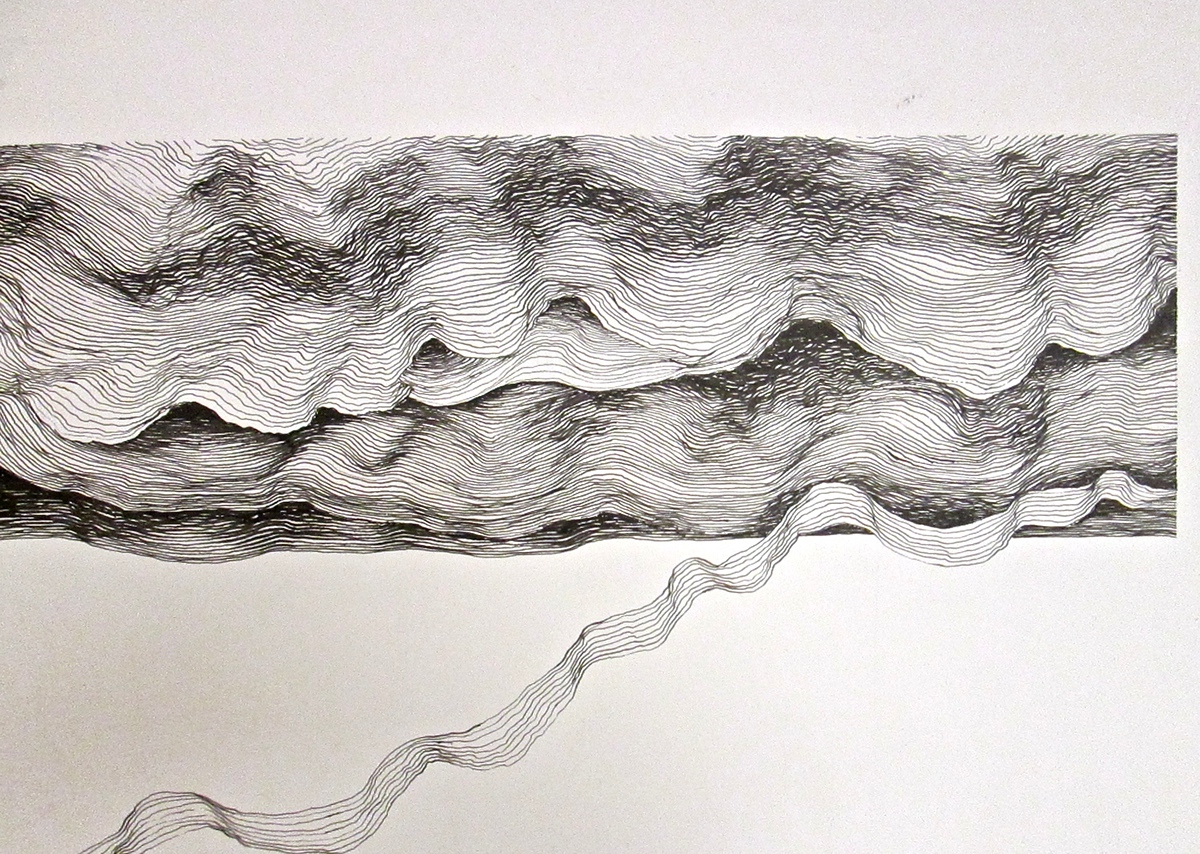 ink pen contour drawing line art line drawing abstract micron