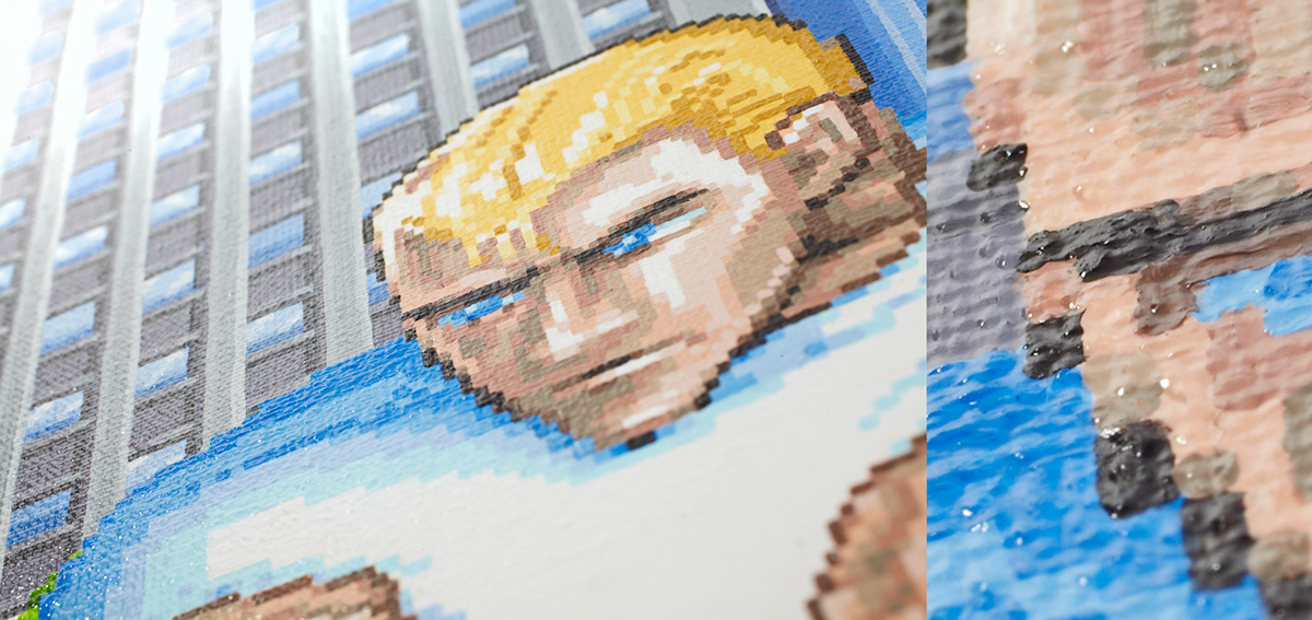 STREET FIGHTER capcom Triptych Pixel art Videogames pixelskaya