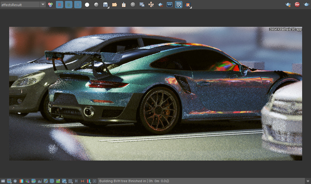 Porsche CGI GT2 vray neons night parking rendering lighting mood 3D car render 3d car cg render