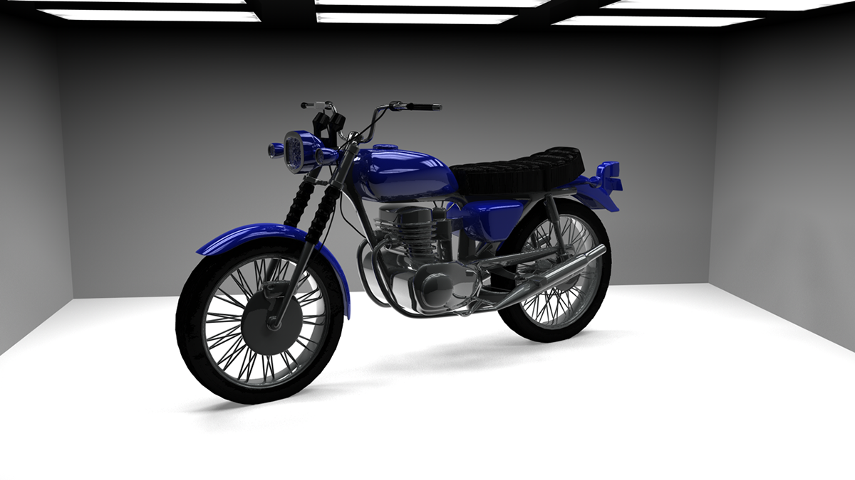motocycle 3D Honda cy50 1973 Honda modeled